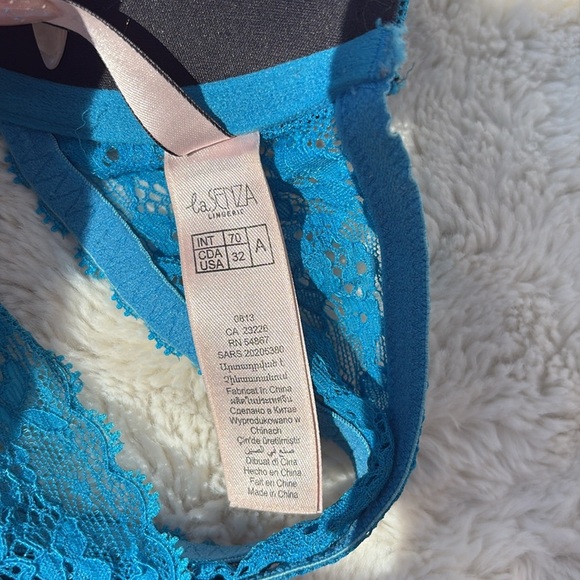 La Senza Teal Lace Racerback Bra | Size 32A | Front-Closure Push-Up | - Picture 5 of 5